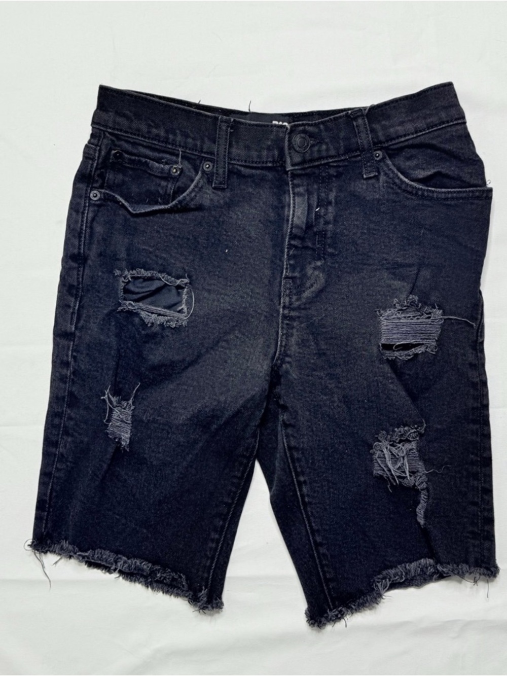 RSQ Tilly’s Women’s Bermuda Black Denim Distressed Shorts Sz: 28
